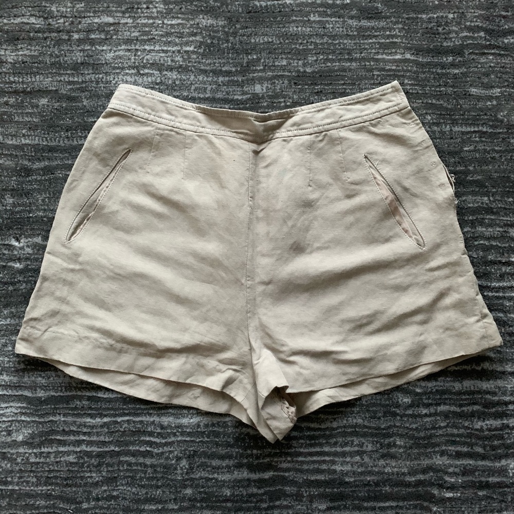 Richard Chai Love Linen High-Waisted Shorts